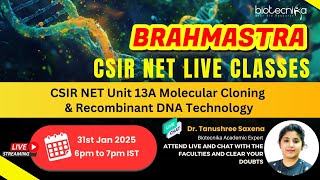 🔬Brahmastra Series CSIR NET Unit 13A | Molecular Cloning \u0026 Recombinant DNA Technology |