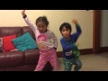 Crazy little dance from 2 & 4 years old toddler part 1