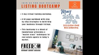 Listing Bootcamp SESSION 1 | Freedom Training