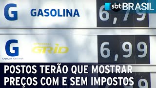 Postos terão que mostrar preços dos combustíveis com e sem impostos | SBT Brasil (07/07/22)