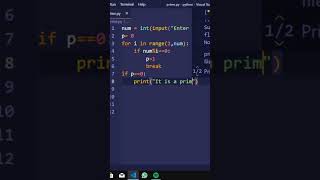 Python program to find a number is Prime or Not.#codm #education #pythontutorial #pythonprogramming