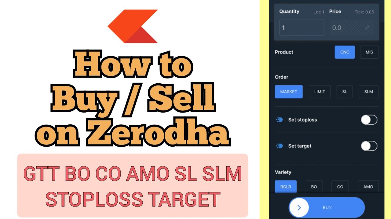 How To Buy Sell Share On Zerodha Kite App, Different Orders In Zerodha ...