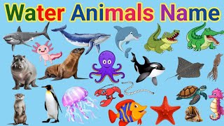 20 पानी में रहने वाले जीवो के नाम | Water Animals name in hindi and english| WATER ANIMALS NAMES