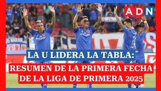 La U. de Chile lidera la tabla: resumen de la primera fecha de la Liga de Primera 2025