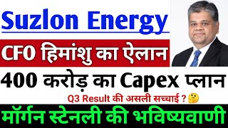 Suzlon energy share 400 करोड़ Capex प्लान| suzlon energy share big news | suzlon share latest update