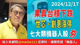 2024/12/17 果真台積下跌 世芯、創意漲停 七大類機器人股 朱成志社長