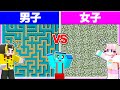 🌈男子vs女子『迷路つくり対決』どっちが難しい? 💓🔥【 マイクラ / Minecraft 】