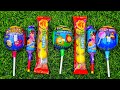 Satisfying video Asmr lollipops candy and chocolate gummy candy and unboxing video Asmr