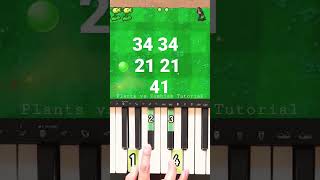 plants vs zombies piano song tutorial easy #piano #shorts
