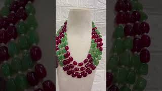 👉 Natural Green Quartz \u0026 Red Quartz Gemstone Beads Necklace Jewelry ❤️