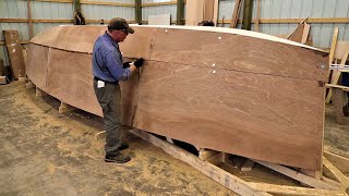 S2E16 Hull Panels and Bottom are Glued Together with Mrs. Rover's help || Building a Wave Rover 650