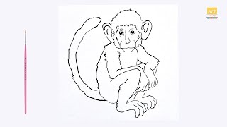 Cartoon Monkey drawing II How to draw A Monkey step by step II #artjanag
