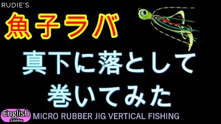 魚子ラバ　　堤防　船着き場から真下に落として巻きあげるだけ　ライトゲーム　with アジングロッド チ二ング