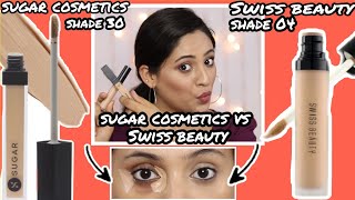 SUGAR COSMETICS Magic wand concealer VS SWISS BEAUTY Liquid Concealer #supermakeupstyle