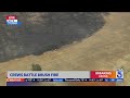 Brush fire burns in Sylmar