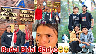 HAVE A SAFE FLIGHT JOII🥺❤️||Sabai Family Emotional 😭Vyou||Sanjana❤️Tharu||vlog🥀