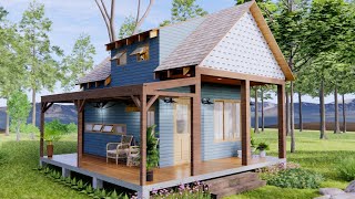 25m2 Amazing Rustic Small House Design with Floor Plan