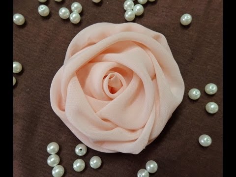 DIY chiffon rose,fabric rose tutorial,how to make DIY chiffon rose,fabric rose tutorial,how to make