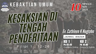 Kebaktian Umum I Onsite & Online Minggu, 10 November 2024 | Pembicara : Ev. Cathleen Keyne Nugroho