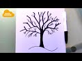 comment dessiner un arbre sans feuille facile