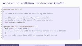 Episode 4.5 - Parallel Loops, Private and Shared Variables, Scheduling