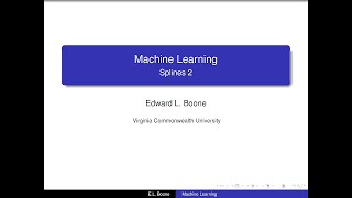 Machine Learning - Splines 2