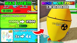 I Caught 1 in 50M HUGE NUKE FISH With LUCK In Roblox Go Fishing...