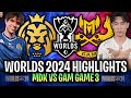 MDK vs GAM GAME 3 HIGHLIGHTS WORLDS 2024 SWISS STAGE - MAD LIONS KOI vs GAM ESPORTS WORLDS 2024