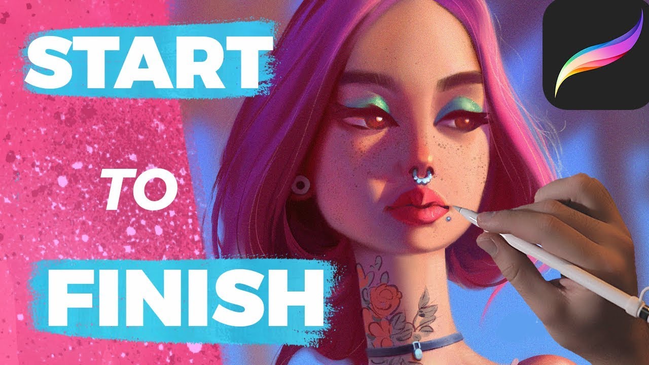 How To Paint In PROCREATE - Painting A Portrait From Start To Finish ...