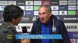 Pescara - Pineto 1-0, Zeman: “Sono contento della prestazione”
