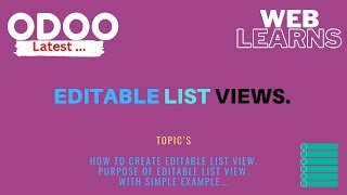 How to create records using editable list view in Odoo | Odoo Views Tutorial