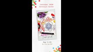 Day 1~16 Inktober 2020 Zentangle Garden  by Eva Wu 禪繞畫 禪繞花園 #Shorts