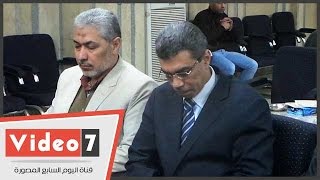 عادل لبيب وياسر رزق والفقى وعبد القدوس فى عزاء شقيقة جلال عارف