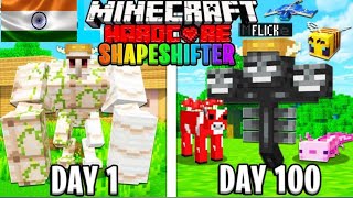 I SURVIVED 100 DAYS AS A SHAPESHIFTER IN HARDCORE MINECRAFT...