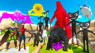 Parkour Rescue Around Sea Monsters and Fights Burning Godzilla - Animal Revolt Battle Simulator