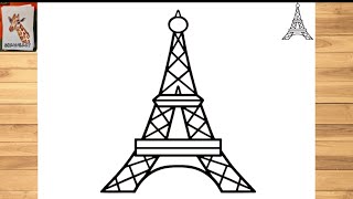 How to Draw Eiffel Tower easy step by step