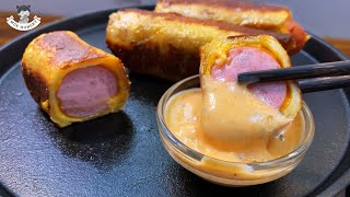 Sandwich cuộn xúc xích, bánh mì lát nay đã có cách làm hấp dẫn hơn  | Sausage Bread Roll Recipe