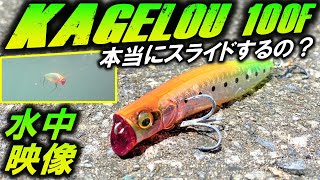 水中映像【カゲロウ100F】大人気シーバスルアーMegabass（メガバス）KAGELOUのアクション！中古で買いました！