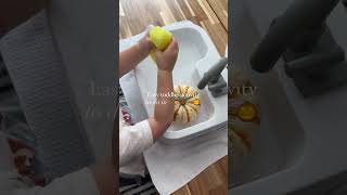 Toddler Fall activities. Pumpkin washing and painting. #lovevery play sink #toddleractivities #fall