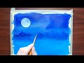 Лунный пейзаж. Рисуем легко и просто акриловыми красками. lunar landscape draw easily and simply