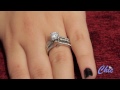 beautiful engagement ring with high quality cubic zirconia in 14k white gold item 8050