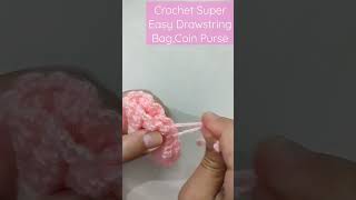 Crochet Super Easy Drawstring Bag,Coin Purse, Gifting Option.