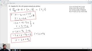 GBOVA - 13. 10. 2020 - 8. V, M2 - Přímka v analytické geometrii