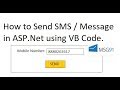 How to send sms / message in ASP.Net using VB Code.