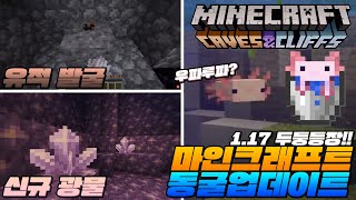 마인크래프트 1.17에 우파루파 등장!! 신규 광물 2종 등장과 유적발굴?? 다 알아보자 | 마인크래프트 1.17 업데이트