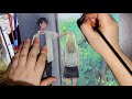 watercolor gouache illustration time lapse 水粉简易教学（荷尔拜因丙烯水粉 ）