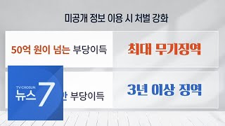 미공개 정보로 5억원 벌면 '벌금 25억에 징역형' [뉴스 7]