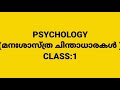 psychology topic മനഃശാസ്ത്ര ചിന്താധാരകൾ class 1