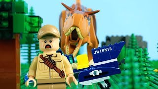 LEGO Jurassic World STOP MOTION LEGO Helicopter Building | LEGO Carnotaurus Attack | Billy Bricks