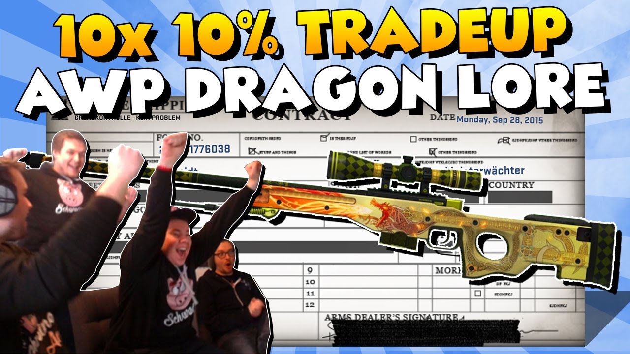 CS:GO - 10x 10% AWP Dragon Lore TradeUp With Friends! :) [FACECAM ...